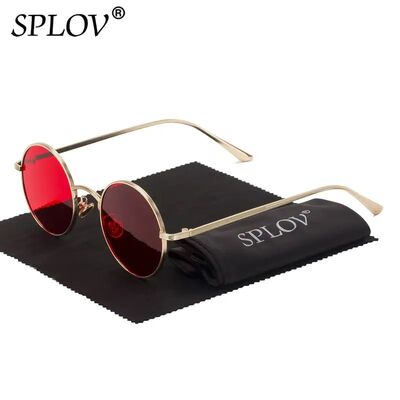 Vintage Men Sunglasses Women Retro Punk Style Round Metal Fr