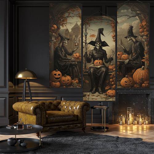 3Pcs Halloween Decoration Banner Vintage Halloween Portraits