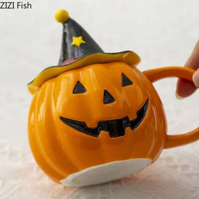 Halloween Pumpkin Porcelain Mugs Water Cup Creative Tablewar