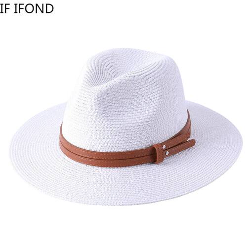 56-58-59-60CM New Natural Panama Soft Shaped Straw Hat Summe