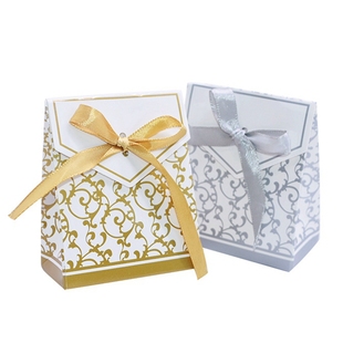Paper Candy Box 10Pcs Bag Silver Gift Wedding Gold