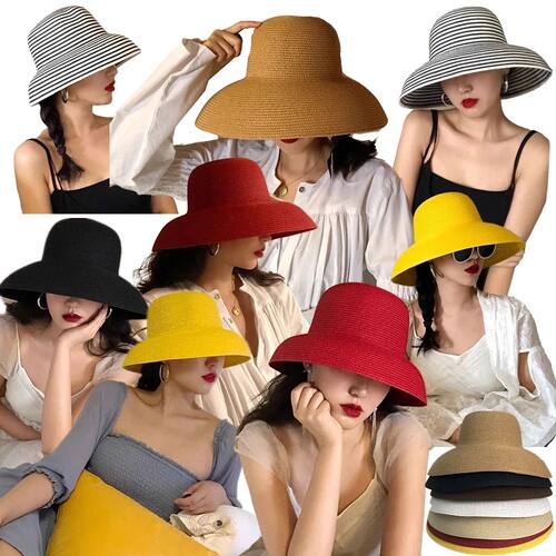 Summer Elegant Dome Straw Hats Women Girl 13cm/8.5cm 2 Sizes