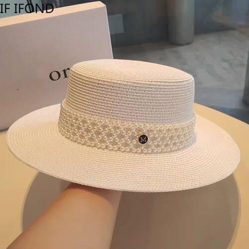 New Elegant Women's Summer Straw Hat Fashion Derby Beach Sun