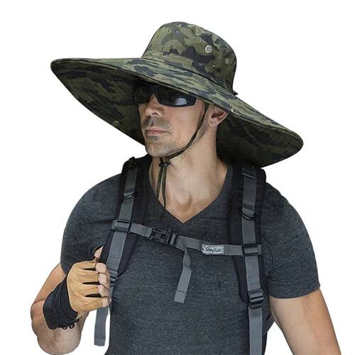 16cm Long Wide Brim Sun Hat Breathable Safari Hat Men Women