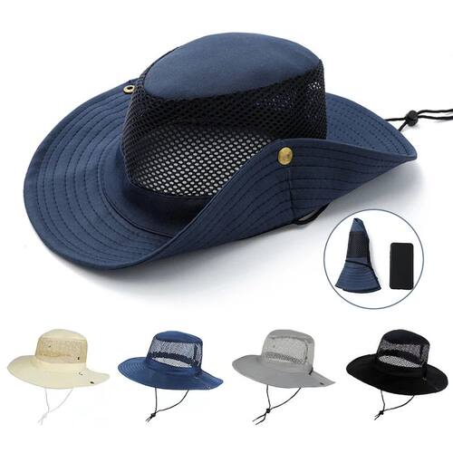 Foldable Mesh Sun Hat for Men Summer Anti-UV Protection Camp