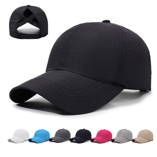 Cross Mesh Ponytail Baseball Cap For Women After Summer Ligh