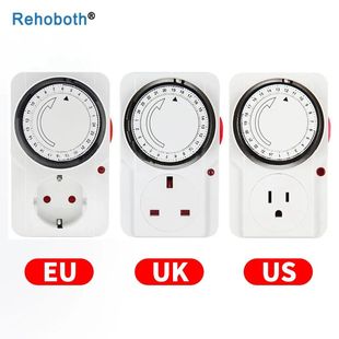 24 Hour Cycle EU AU US Timer Plug Socket Outlet Electrical M