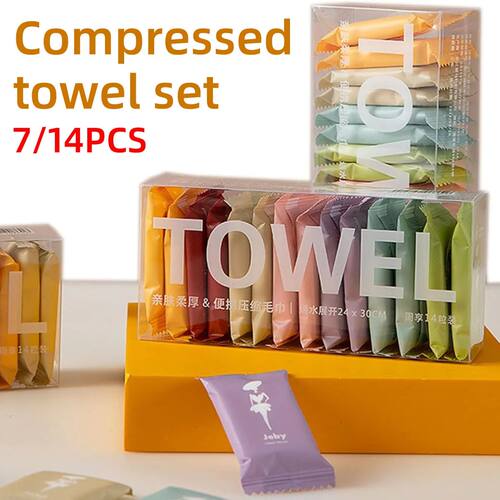 7/14PCS Disposable Compressed Towel Set Thickened Travel Tow