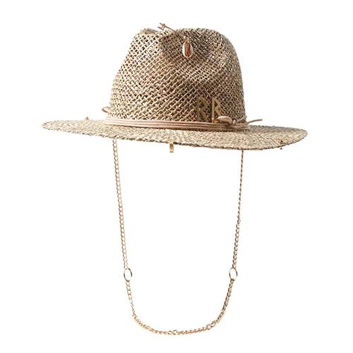 Panama Straw Sun Hat Wide Brim UPF50+ Foldable Navy Beige Co