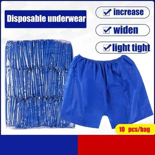 10Pc Blue/Black Travel Disposable G-string Panties Underwear