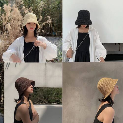 Hot Women's Fashion Summer Cap Fisherman Hat Hand-woven Buck