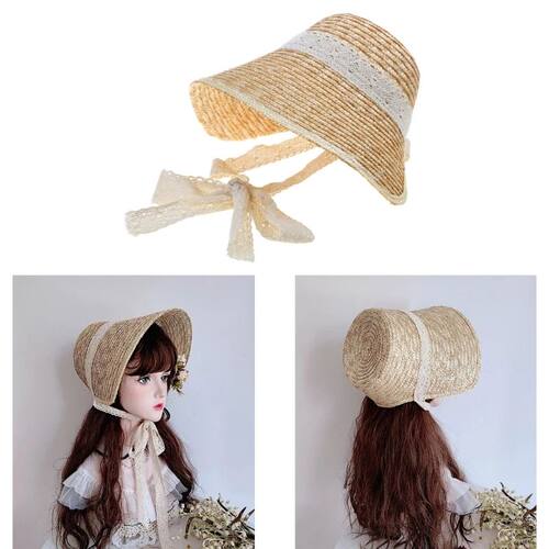 LolitaStyle Straw Hat for Women Girls French Style Tea Hat L