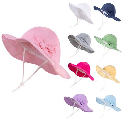 Bowknot Beach Sun Protection Hats Adjustable Bucket Hats for