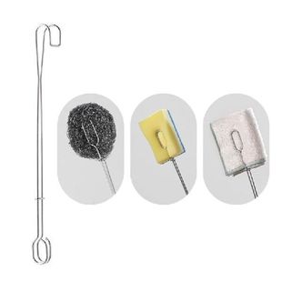 Sponge clip Bottle Brushes Cup Scrubber Long Stainless Steel
