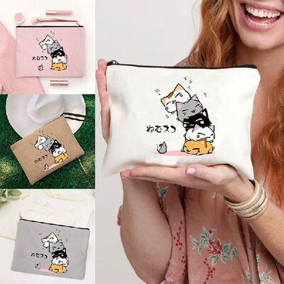 Kawaii Cartoon Cat Pattern Makeup Pouch Make-up Bag Bags Tra