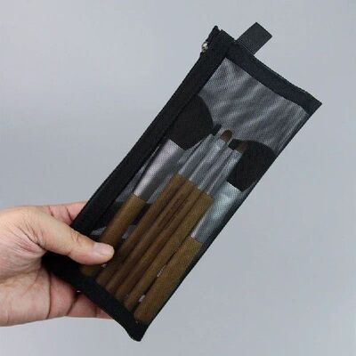 Black Makeup Lipstick Brush Bag Travel Zipper Makeup Organiz