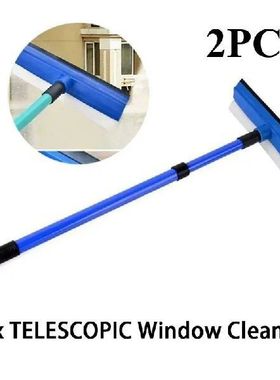 2-in-1 Telescopic Window Glass Cleaner Wiper Long Handle Spo