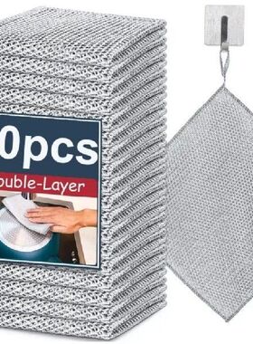 Rags for kitchen Scrubber Wire Dishcloth Thickened Double-si