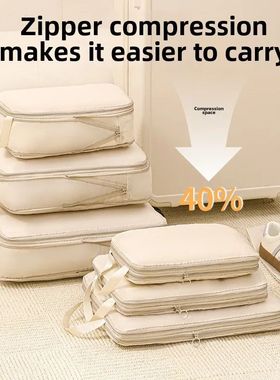 4Pcs/Set Travel Compression Packing Cubes Bag Portable Suitc
