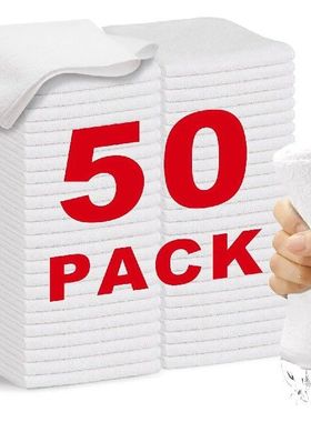 1-50PCS White Microfiber Cleaning Cloth Absorbent Towel for