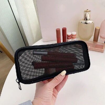 Travel Black Makeup Brush Case Cosmetic Toiletry Bag Organiz