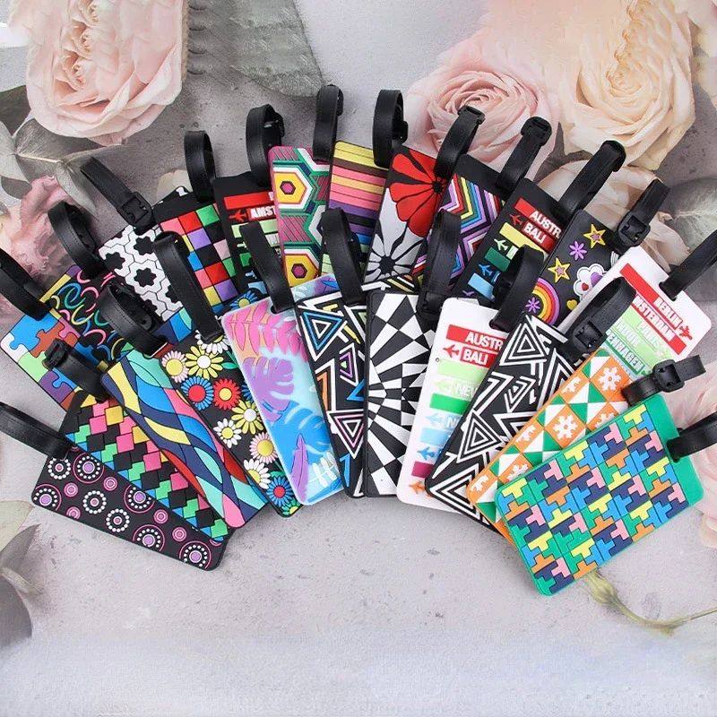 New Geometric PVC Luggage Tag Boarding Pass Luggage Tags Sui
