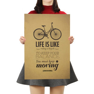Life is Like Riding a Bicycle Poster Cafe Bar Home Decor