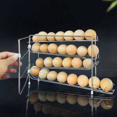 30 Grids Refrigerator Metal Egg Storage Box Plastic Space Sa
