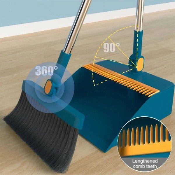 Broom and Dustpan Set Folding Household Plastic Sweeping Kit