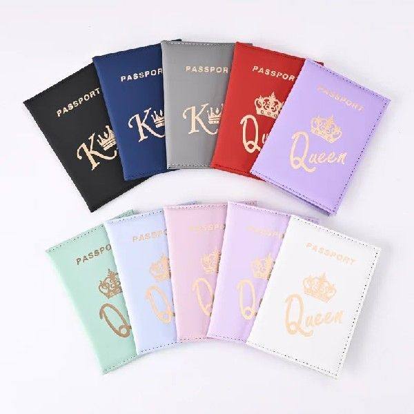 Crown Print PU Passport Covers Couple Passport Protector Pas