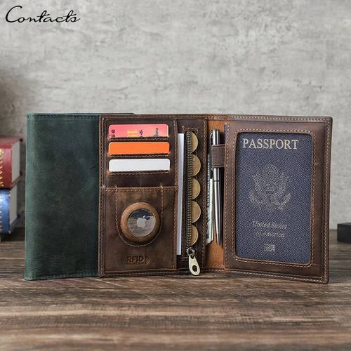 Genuine Leather Travel Wallet with Passport Holder RFID Bloc