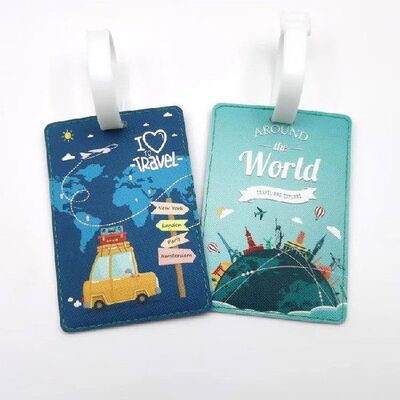 Creative World Map Travel Accessories Luggage Tag PU Suitcas