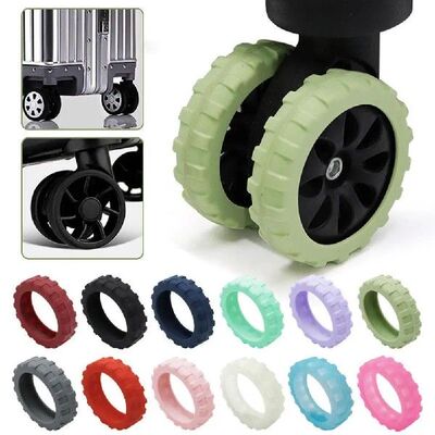 8pcs Universal Silicone Luminous Suitcase Wheels Protection