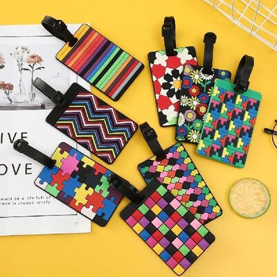 1PCS Geometric Silicone Luggage Tags Fashion Travel Accessor
