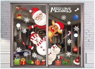 Christmas Window Sticker Snowflake Santa Claus Xmas Tree Gla