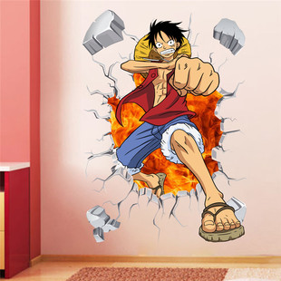 One Piece Wall Sticker Luff break out 3D Decal House Decor