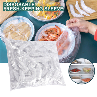 100pcs Disposable Food Cover Plastic Wrap Elastic Food Lids