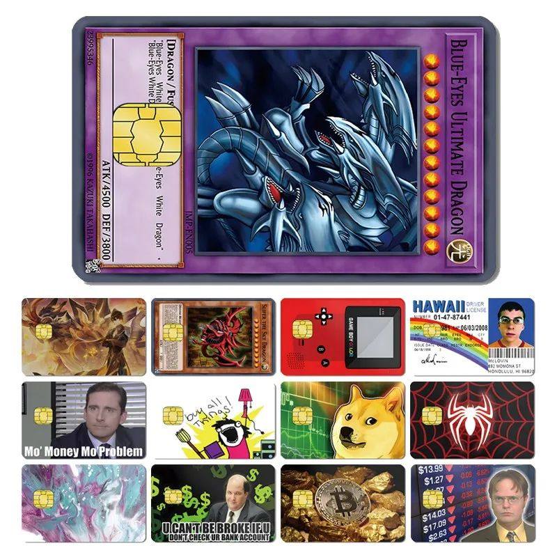 New Anime Cartoon Game Card PVC Matte Skin Sticker Film Case