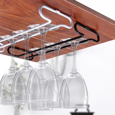 Iron Wall Mount Wine Glass Rack Hanging Wine Cup Holder Bar