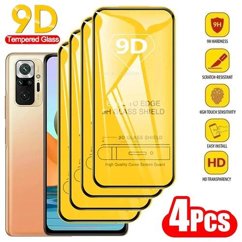 4Pcs Protective Glass Screen Protector For Redmi Note 12 11 10 Pro 10S 9S 9 8T 8 7 6 5 9A 9C NFC 9T