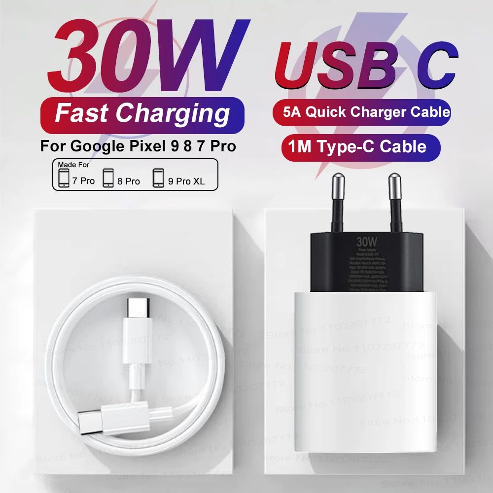 For Google PD 30W Quick Charger Type C Cable For Google Pixe