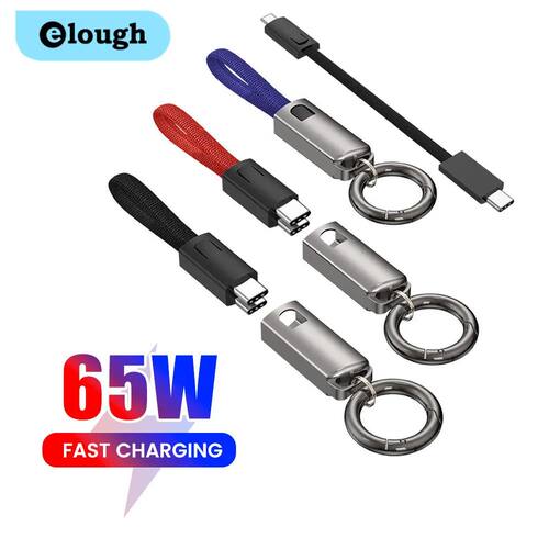 Quick Charging Type C TO Type C Cable Keychain 65W PD for iPhone 15 Samsung Type c to ios Portable D