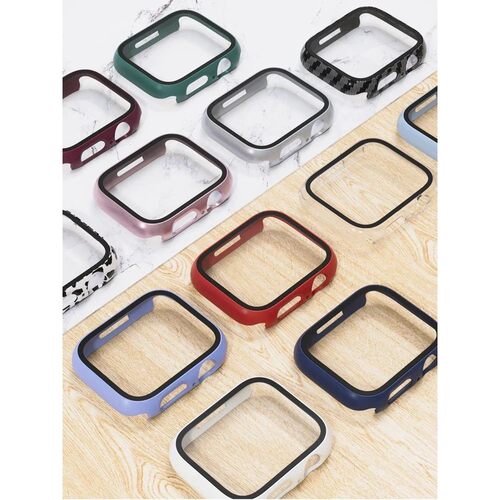 Tempered glass+Case for Apple Watch Series 8 7 44mm 45mm 41mm 40mm 42 iwatch 6 SE 5 4 3 Screen Prote