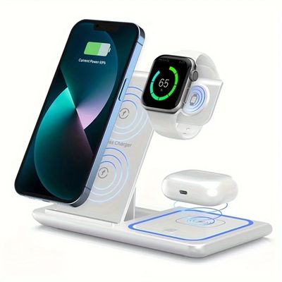 3In1 Wireless Charging Station 15W Quick Charging Wireless C