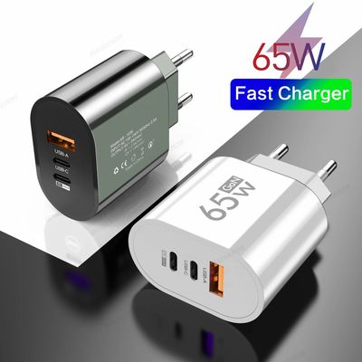 GaN 65W USB Type C EU/US Plug Charger Mobile Phone Power Adapters For iPhone Huawei Samsung Quick Ch