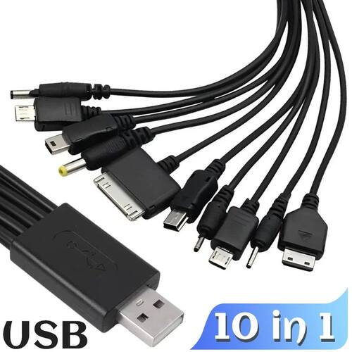 10In1 Micro USB Mobile Phone Charger Adapter Plug Usb Data Cable Charging Cable Data Wire Cord for M