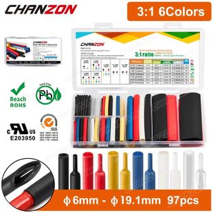 Tubing Adhensive Kinds Kit Shrink Lined Wall With Wire Waterproof Heat Double Polyolefin Glue