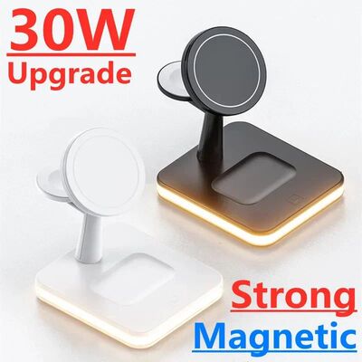 30W 3In1 Wireless Magnetic Quick Chargers Stand For iPhone 1
