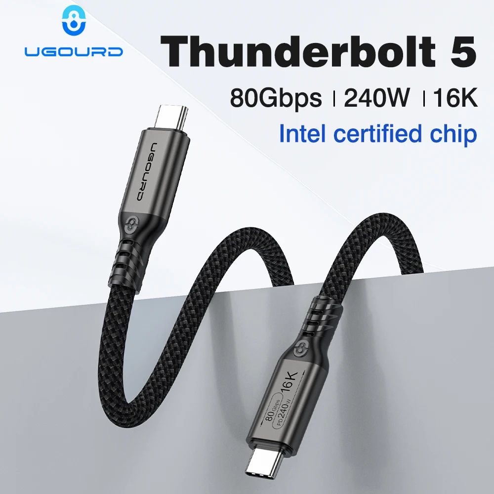 80Gbps Thunderbolt 5 Cable Certified Chip USB-C Thunderbolt5 2m 0.3m 120Gbps 240W 16K for MacBook M.