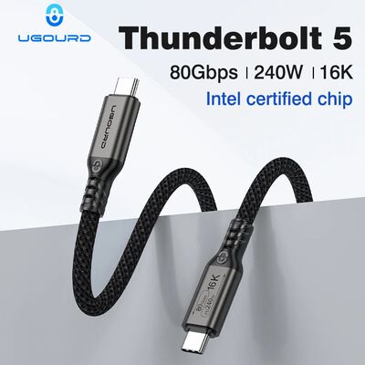80Gbps Thunderbolt 5 Cable Certified Chip USB-C Thunderbolt5 2m 0.3m 120Gbps 240W 16K for MacBook M.